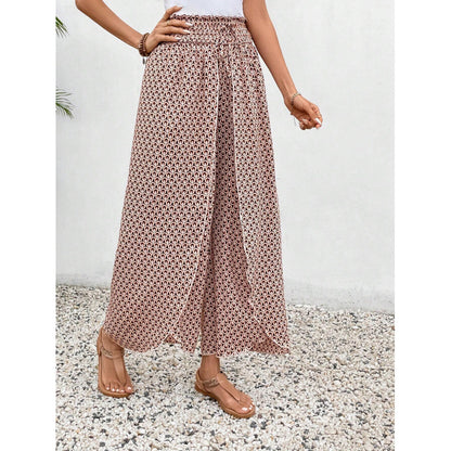 Damen weite Palazzo-Hose mit elastischem Bund und angesagtem Muster Stalluxe