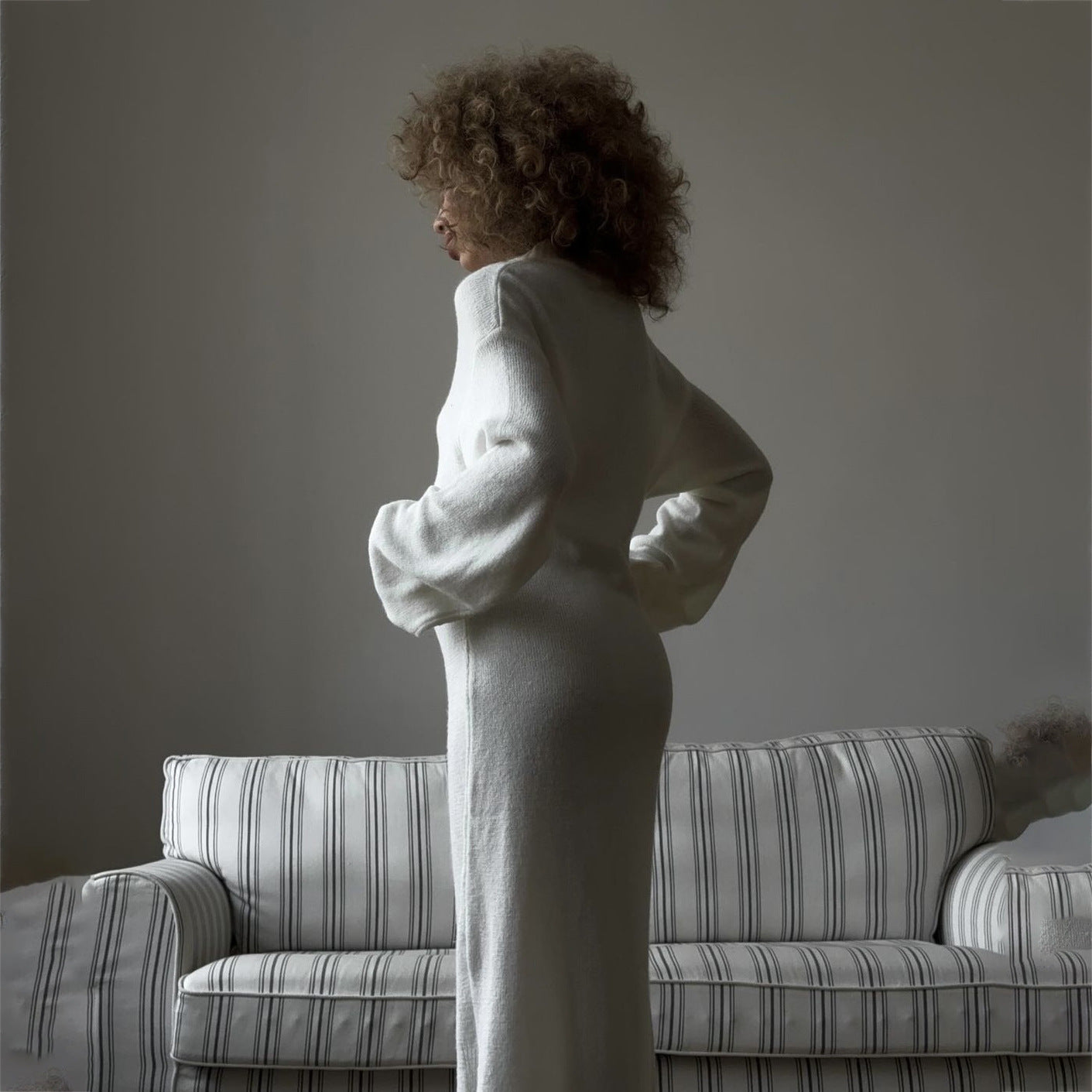 Damen Oversized Strickkleid mit langen Ärmeln und breitem Saum Stalluxe