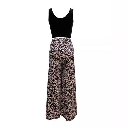 Damen weite Palazzohosen mit Leopardenmuster Stalluxe