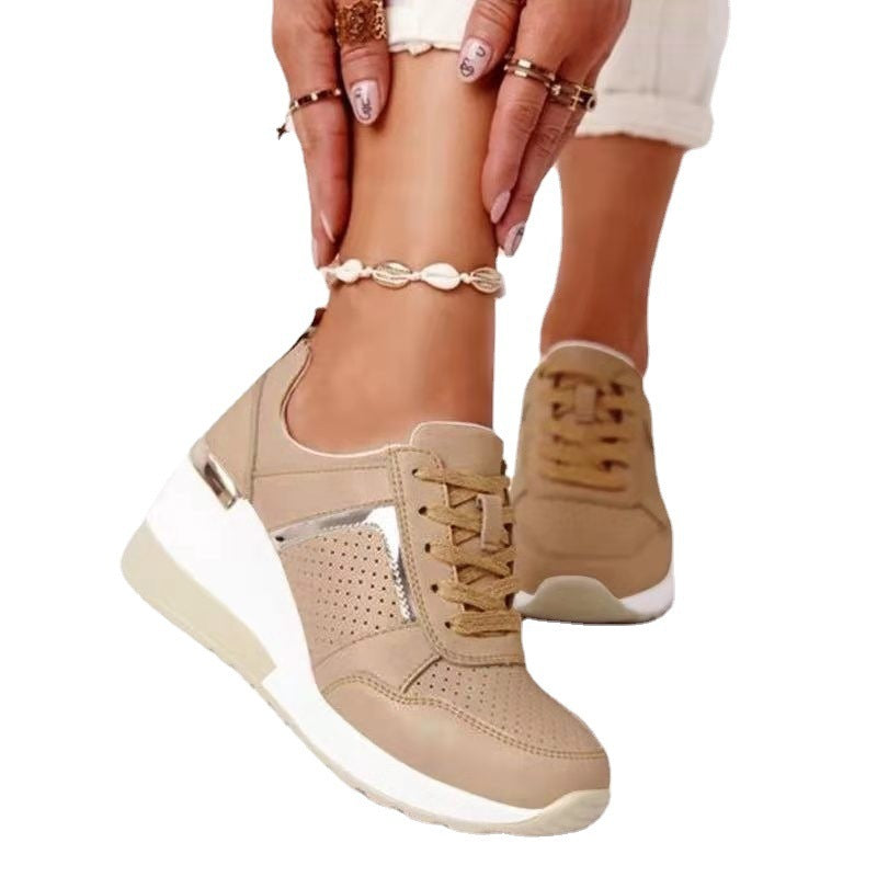 Damen Sportliche Sneakers mit atmungsaktiver Perforation und modischem Metallic-Akzent Stalluxe