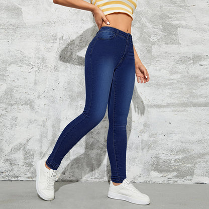 Damen Skinny Jeans mit hoher Taille und figurbetontem Schnitt Stalluxe