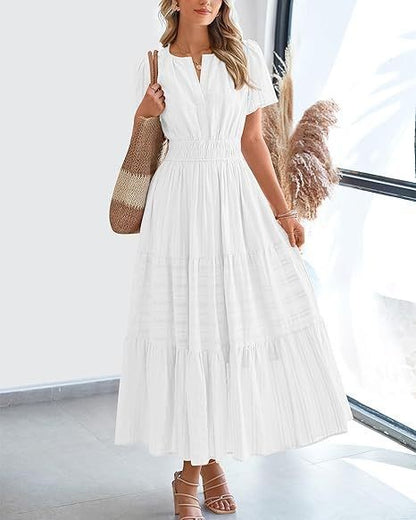 Damen Maxikleid mit voluminösem Rock Stalluxe