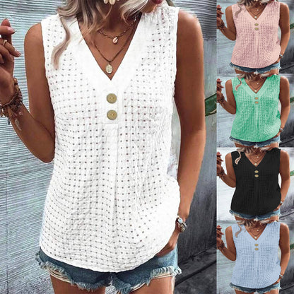 Damen Leichtes Sommeroberteil mit Knöpfen Stalluxe