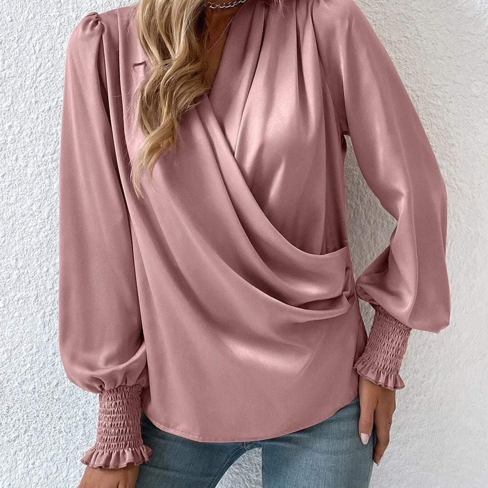 Damen Wickelbluse mit farbenfrohem Paisleymuster Stalluxe