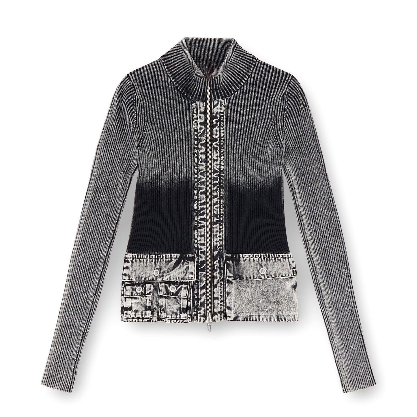 Damen Strickjacke mit denim-inspirierten Taschen und modernem Schnitt Stalluxe Schwarz