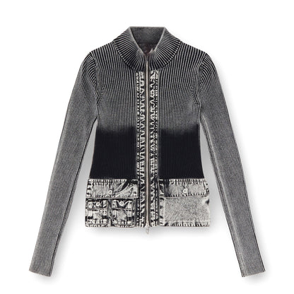 Damen Strickjacke mit denim-inspirierten Taschen und modernem Schnitt Stalluxe Schwarz