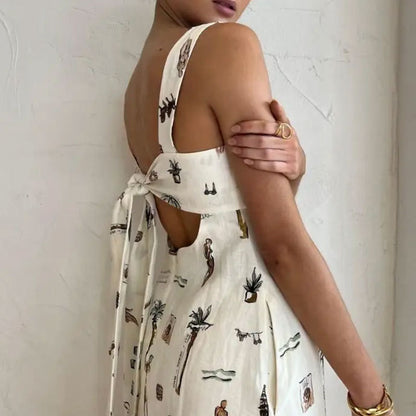 Damen Maxikleid mit einzigartigem Sommerdruck und praktischen Taschen Stalluxe