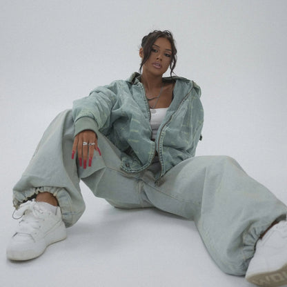 Damen Oversized Denimjacke mit einzigartigem Design Stalluxe