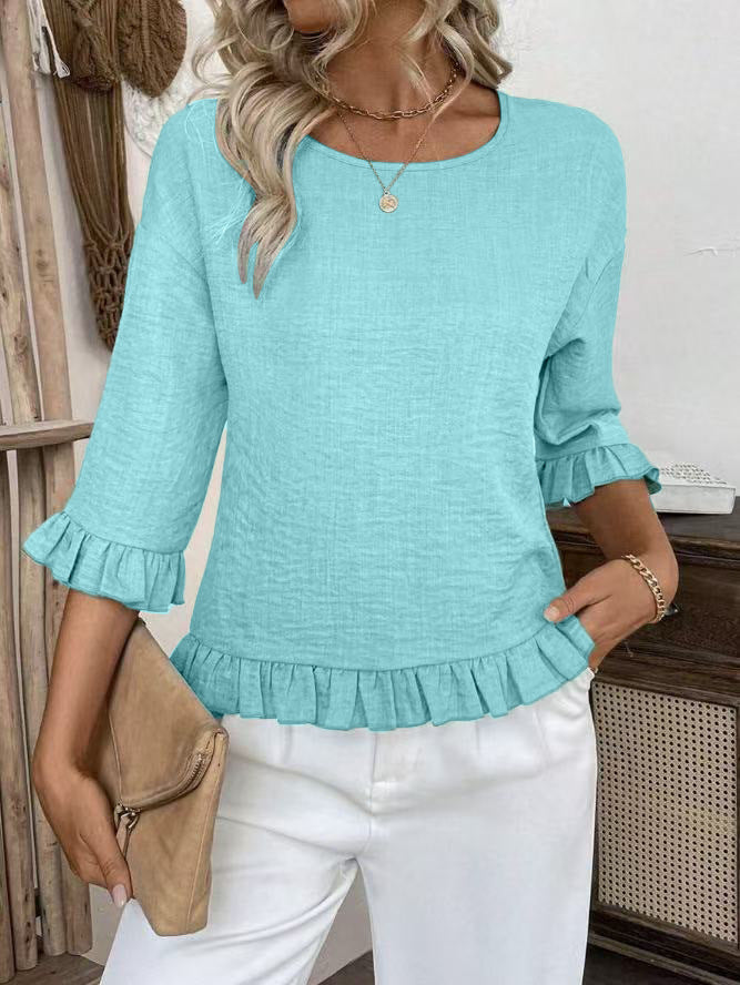 Damen lässige Bluse mit Rüschen Stalluxe