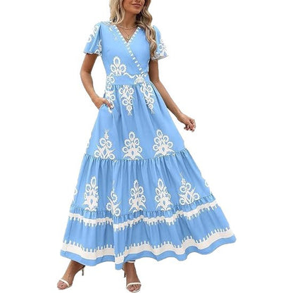 Damen Maxikleid mit romantischen Stickereien Stalluxe