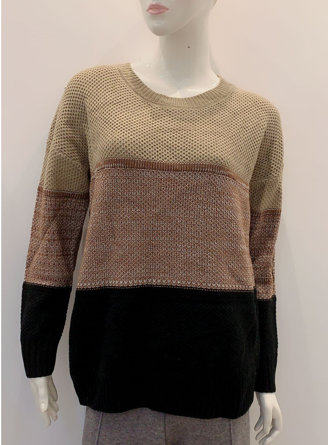 Damen Strickpullover in lässigem Farbblockdesign Stalluxe