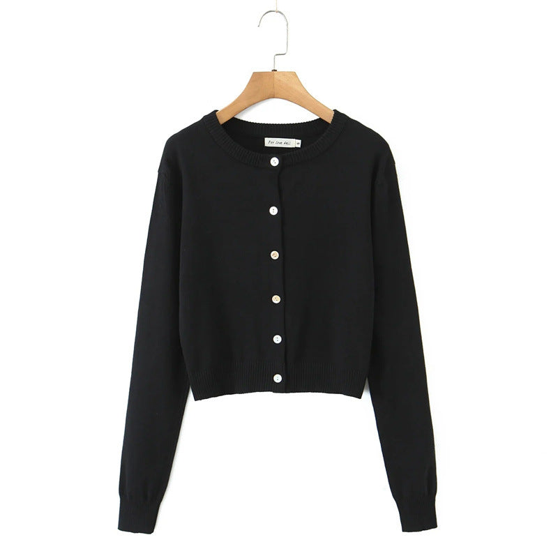Damen langlebige Strickjacke mit Knopfverschluss und Rundhalsausschnitt Stalluxe