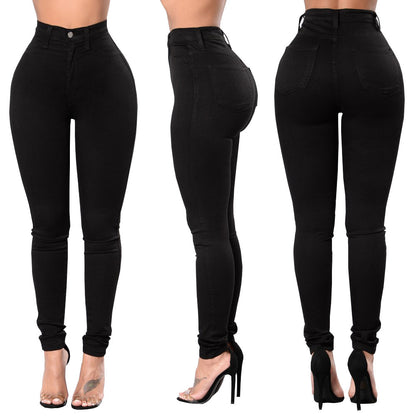 Damen Slim-Fit Jeans mit dekorativem Schnürdetail Stalluxe Schwarz