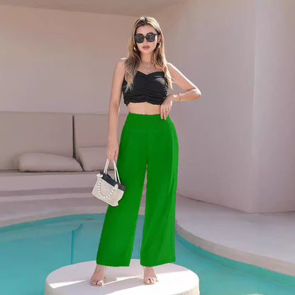 Damen Luftige weite Chinos mit elastischem Bund Stalluxe