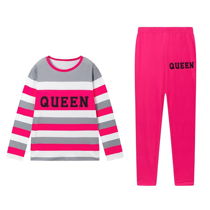 Damen Freizeit-Loungewear-Set mit gestreiftem Langarmshirt und bequemer Hose Stalluxe