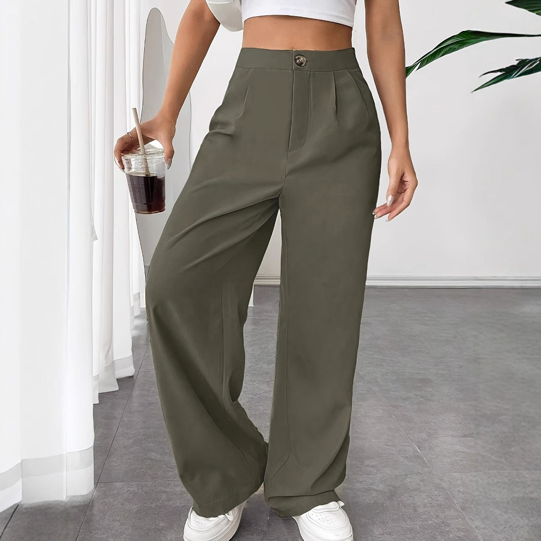 Damen elegante weit geschnittene Hochbund-Hosen Stalluxe