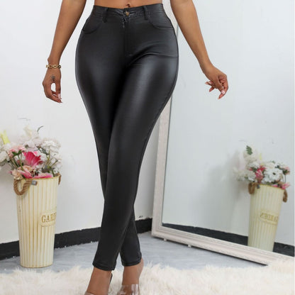 Damen Skinny-Lederhose mit hohem Bund und elegantem Schnitt Stalluxe