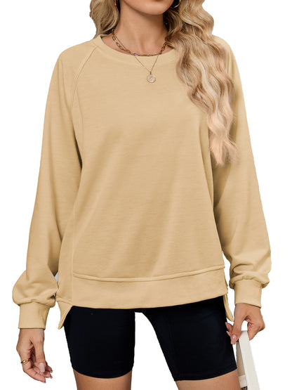 Damen lässiges Sweatshirt mit seitlichen Schlitzen und lässiger Passform Stalluxe