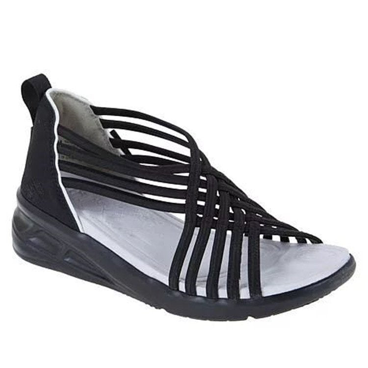 Damen modische Wedge-Sandaletten mit flexiblem Riemendesign und ergonomischem Fußbett Stalluxe