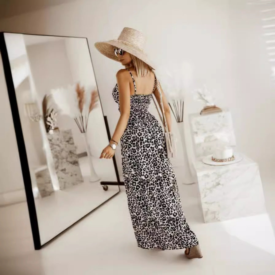 Damen Maxikleid mit elegantem V-Ausschnitt und elastischem Taillenbund Stalluxe
