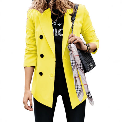 Damen eleganter Blazer mit doppelter Knopfleiste und tailliertem Schnitt Stalluxe