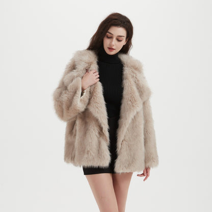Damen Kuschliger Faux-Fur Mantel Stalluxe