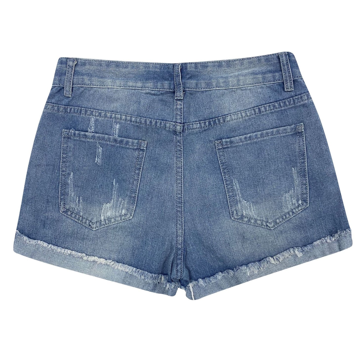 Damen Jeansshorts mit auffälligen Blumenapplikationen und lässigem Schnitt Stalluxe