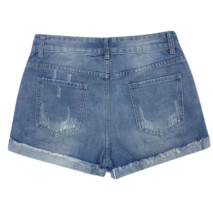 Damen Jeansshorts mit auffälligen Blumenapplikationen und lässigem Schnitt Stalluxe