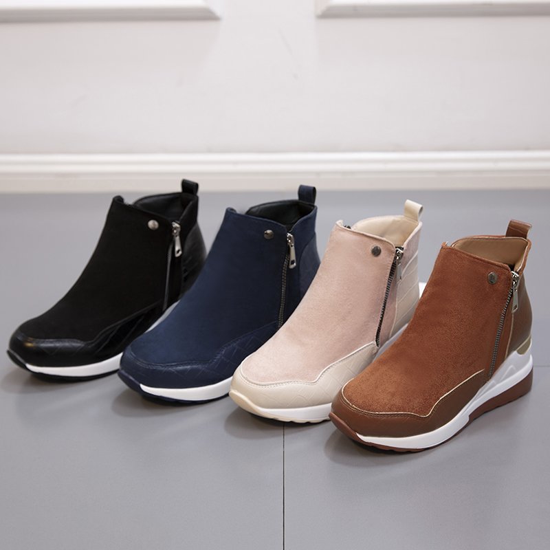 Damen modische Stiefeletten mit seitlichem Reißverschluss und gepolstertem Fußbett Stalluxe