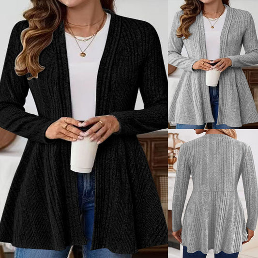 Damen Strickjacke mit langem Schnitt und offenem Design Stalluxe