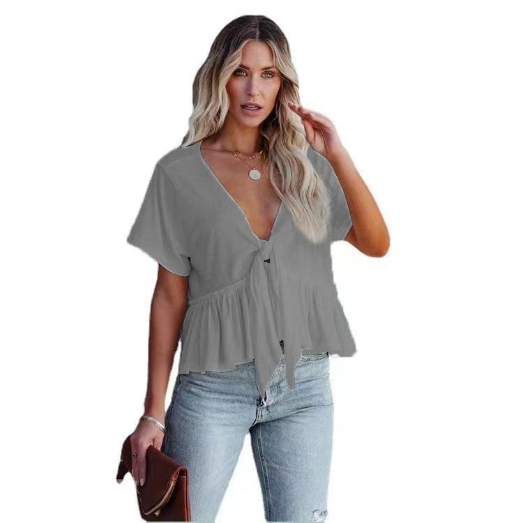 Damen Bluse mit lässigem Schnitt und Raffungen Stalluxe