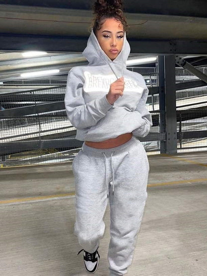 Damen Sportliches Freizeit-Sweatshirt und Jogginghose Set mit praktischem Kängurutaschen-Design Stalluxe