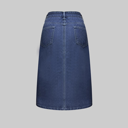 Damen Denim-Midirock mit praktischen Taschen und figurschmeichelndem Schnitt Stalluxe