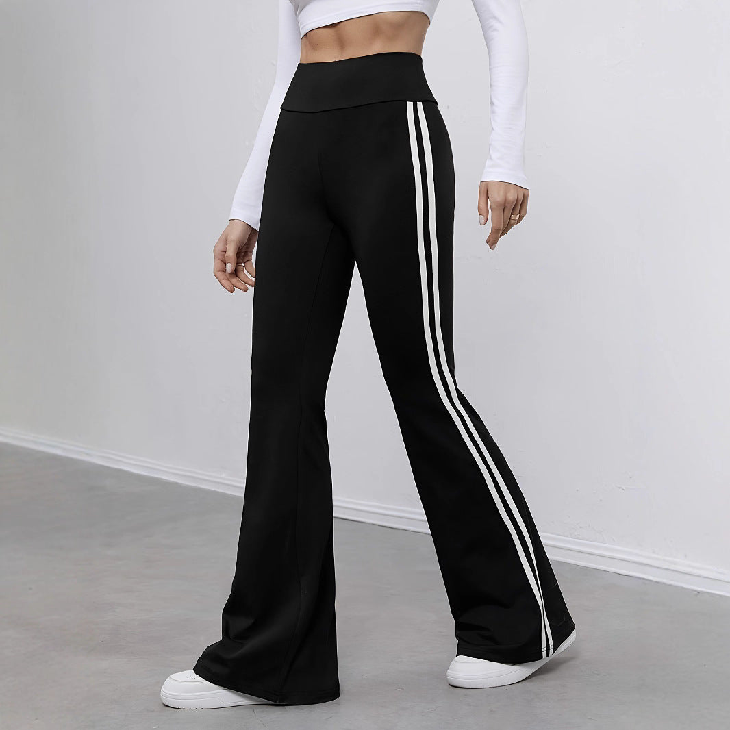 Damen weite Sportleggings mit seitlichen Streifen Stalluxe