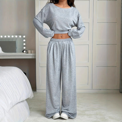 Damen lässiges Sweatshirt und weite Hose Set Stalluxe