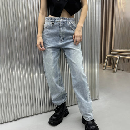 Damen Wide-Leg-Jeans mit Destroyed-Details und hohem Bund Stalluxe