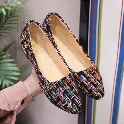 Damen elegante Slip-On Ballerinas mit modischem Webdesign Stalluxe