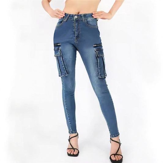 Damen Cargo-Jeans mit hohen Taschen und schmalem Schnitt Stalluxe
