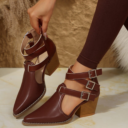 Damen Elegante Ankle Boots mit verstellbaren Riemen Stalluxe