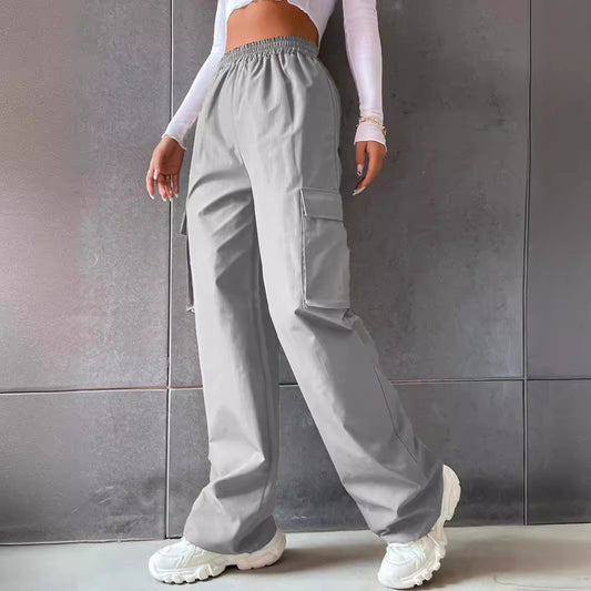 Damen Cargo-Hose mit seitlichen Taschen und elastischem Bund Stalluxe
