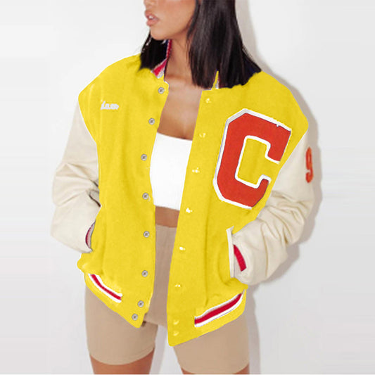 Damen Collegejacke im Vintage-Stil mit Kontrastfarben Stalluxe