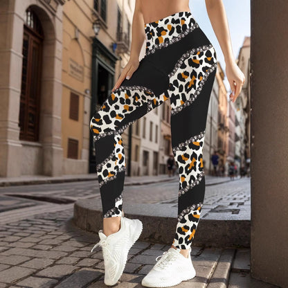Damen Sportliche Leggings mit floralen Akzenten und hohem Bund Stalluxe
