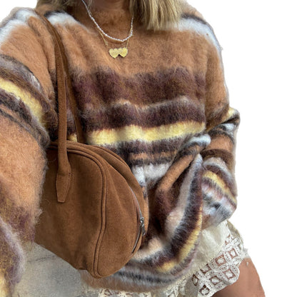 Damen Oversized Strickpullover mit modernen Streifenmustern und lässigem Schnitt Stalluxe