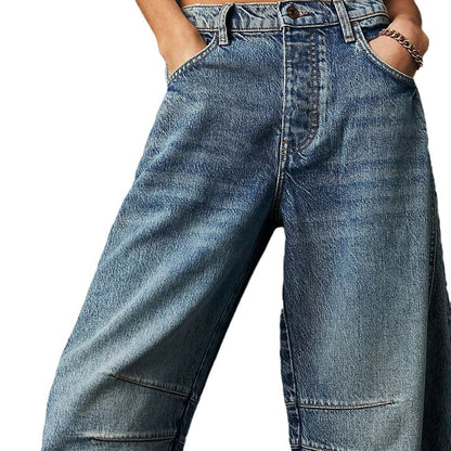Damen Weite Jeans mit lässigem Schnitt und modischen Akzenten Stalluxe