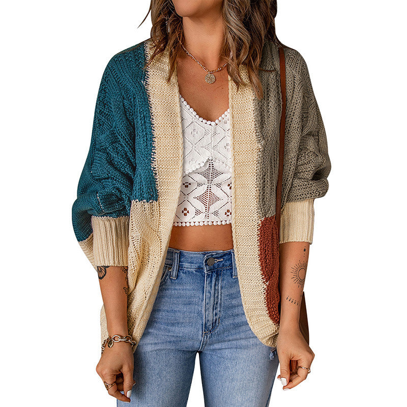Damen Grobstrickjacke mit buntem Muster und lässiger Passform Stalluxe