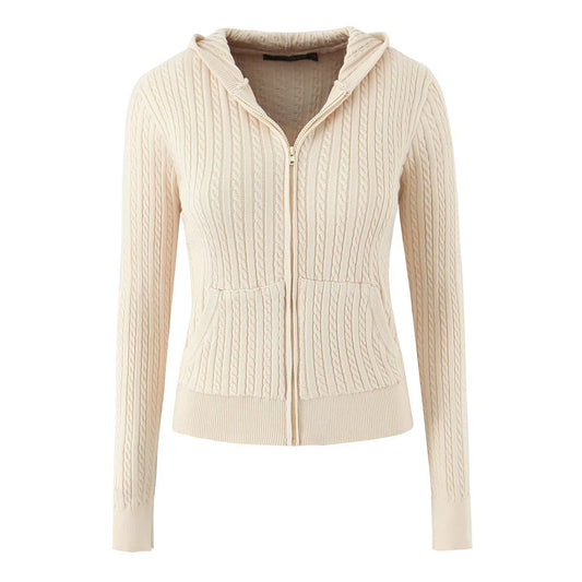 Damen modische Sweatjacke mit Struktur und integrierter Kapuze Stalluxe