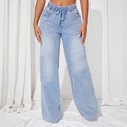 Damen Loose-Fit Jeans mit elastischem Bund und Kordelzug Stalluxe