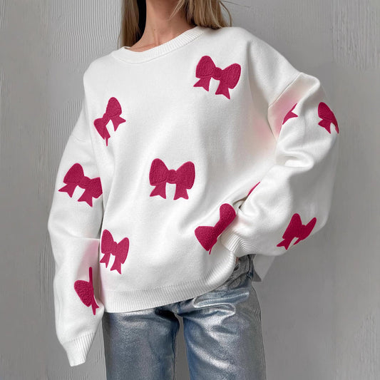 Damen modischer Pullover mit auffälligen Schleifendetails Stalluxe