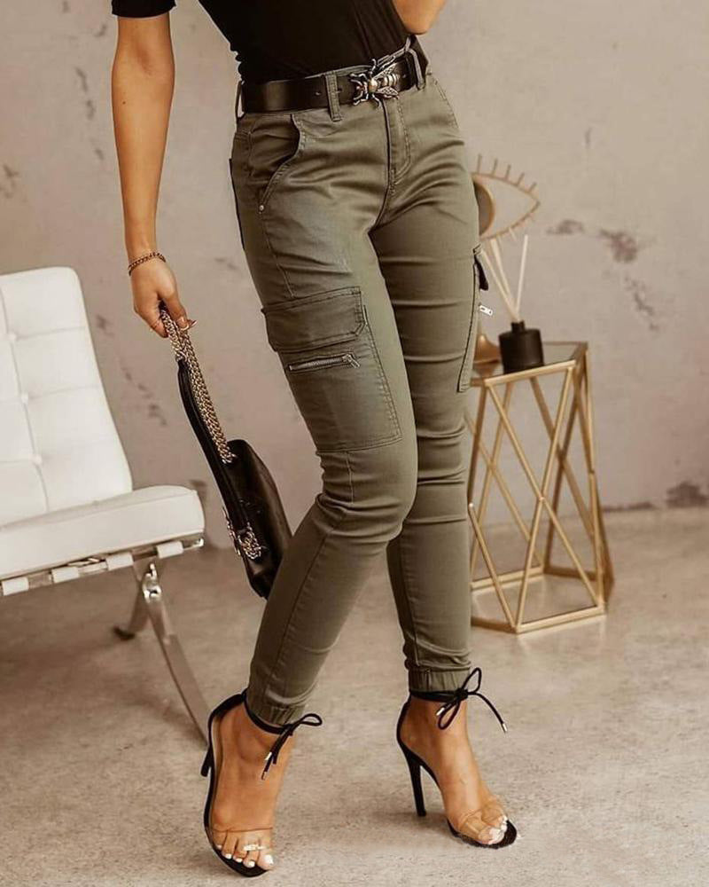 Damen Cargo-Hose mit modernem Slim-Fit Schnitt und praktischen Taschen Stalluxe