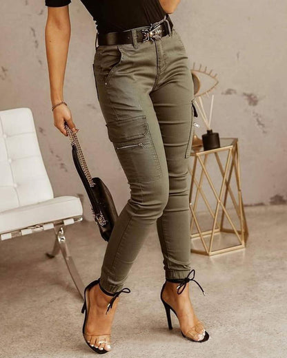Damen Cargo-Hose mit modernem Slim-Fit Schnitt und praktischen Taschen Stalluxe